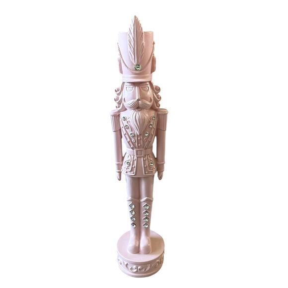 34th & Pine Pastel Pink & Rhinestones Christmas Nutcracker Holiday Decor New - Picture 1 of 16